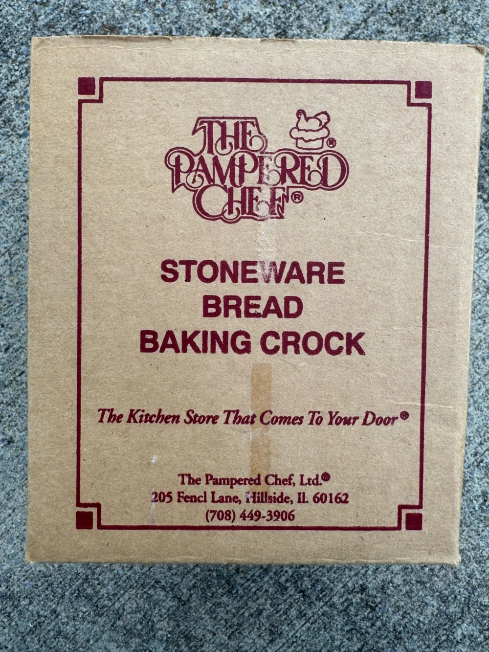 Vintage 1992 Pampered Chef Stoneware Bread Baking Crock USA Box Recipe